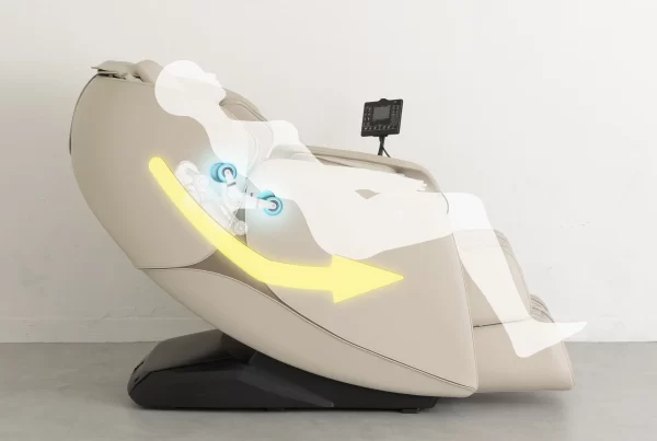 Inada iFIT massage chair rail system for smooth and precise roller movement along the back