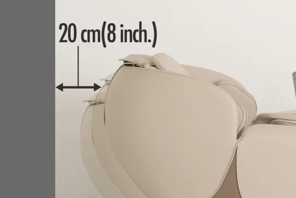 Inada iFIT massage chair designed with space-saving features for compact room placement