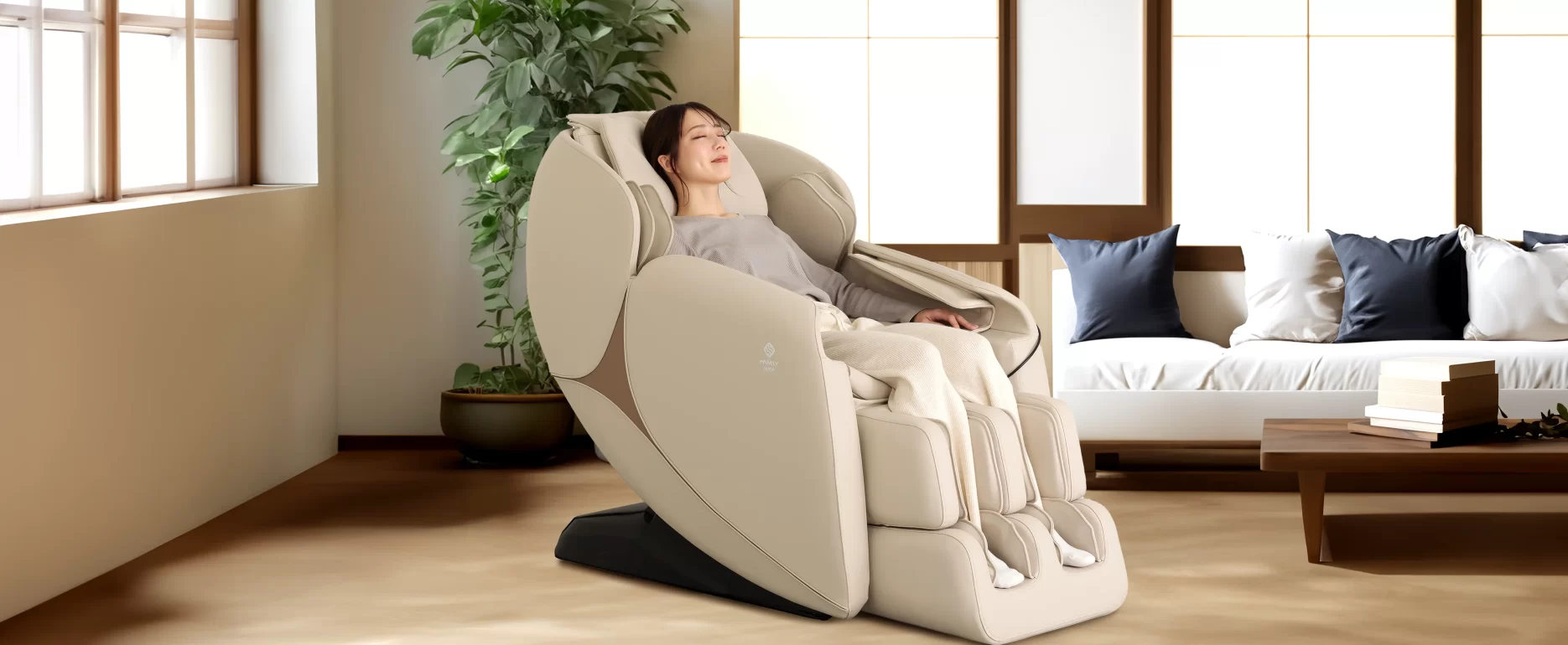 Inada iFIT beige massage chair with ergonomic design and advanced massage functions.