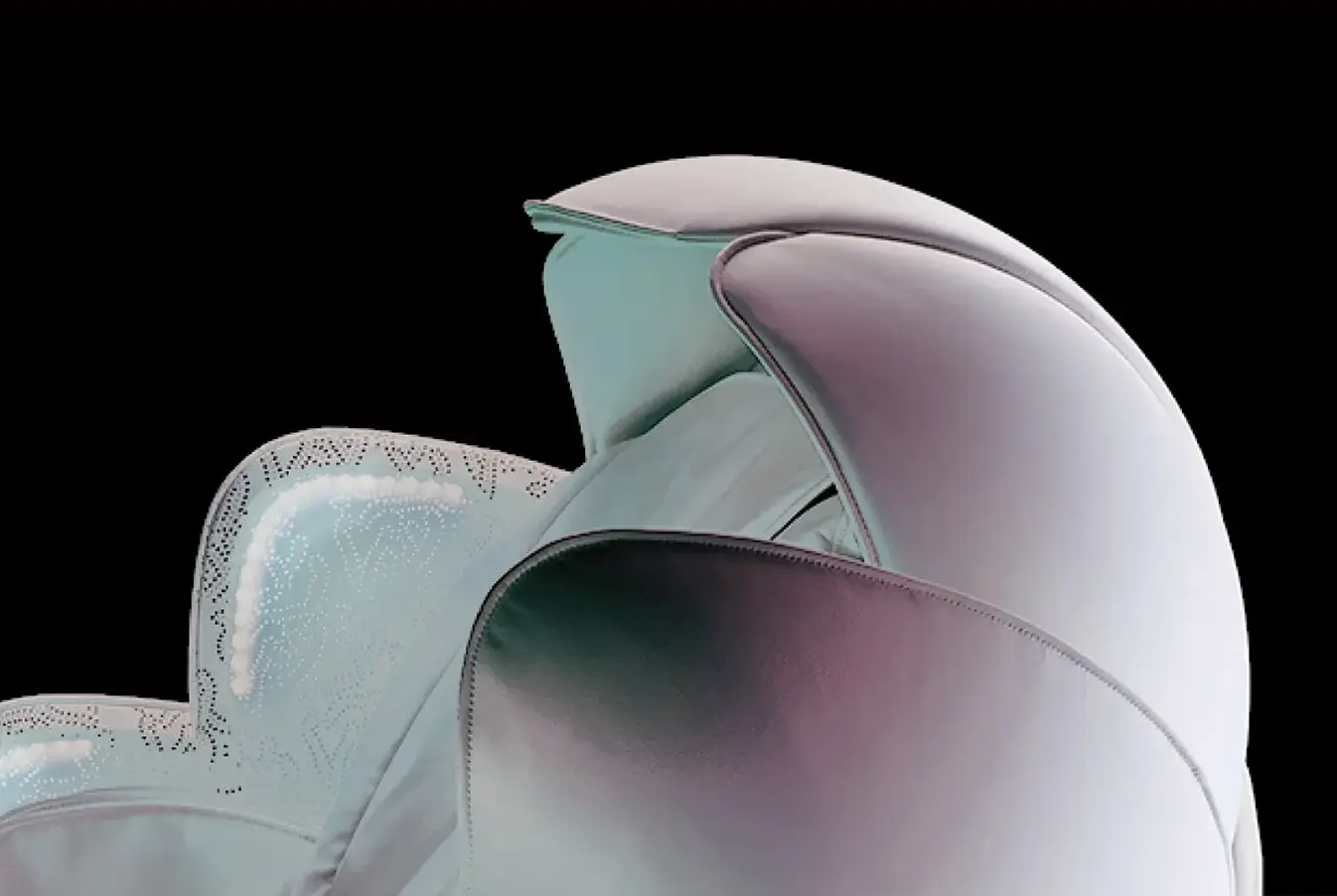 Inada iCOCOON massage chair using brightening white light to support a natural wake-up experience