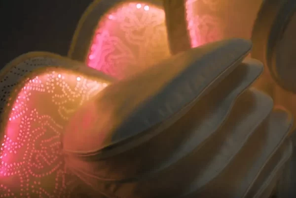 Inada iCOCOON massage chair with ambient lighting feature enhancing relaxation atmosphere